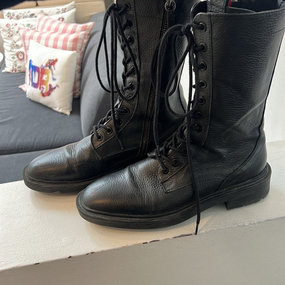 Zara Leather Combat Boots - Picture 3 of 4